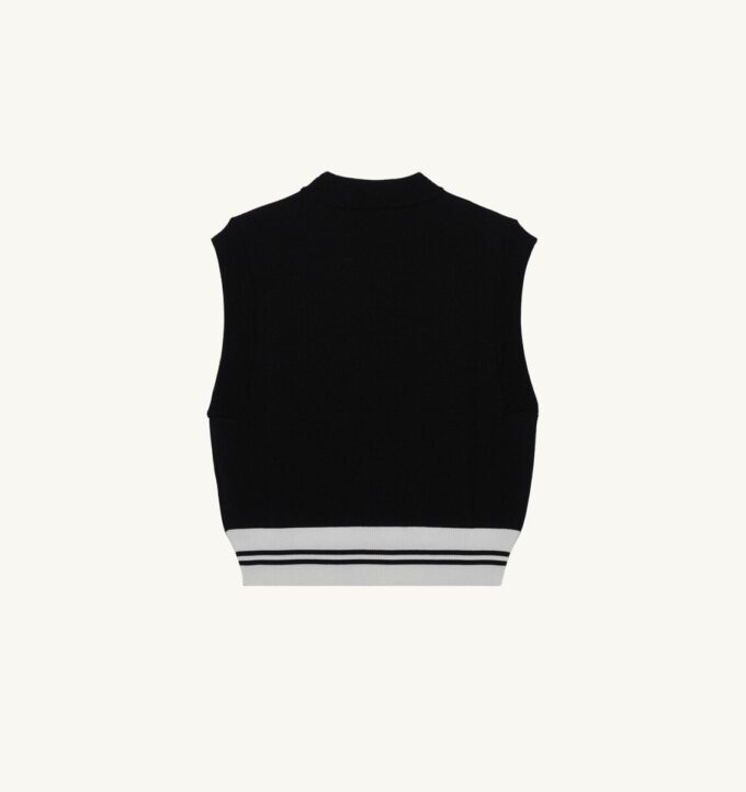 KNIT EMBROIDERED LOGO VEST WOMAN