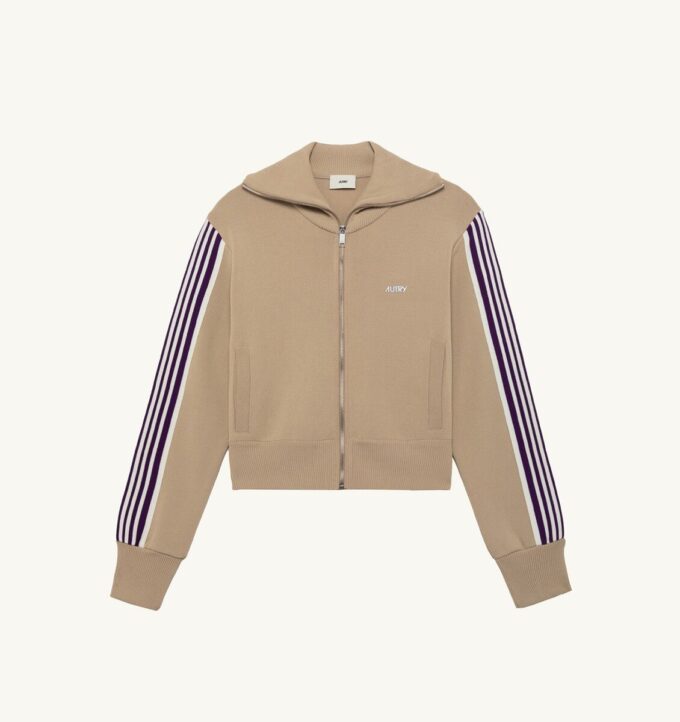 KNITTED TENNIS VISCOSE ZIP JACKET WOMAN