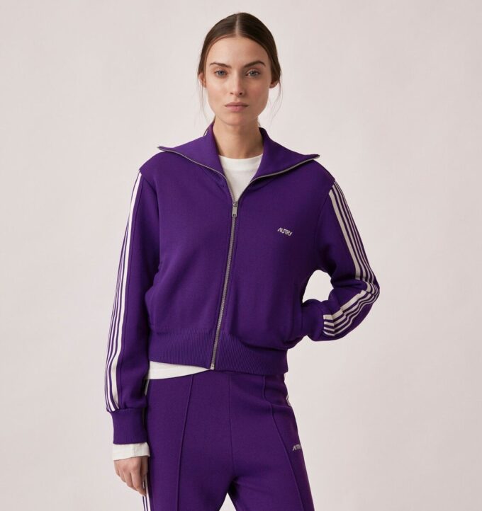 KNITTED TENNIS VISCOSE ZIP JACKET WOMAN