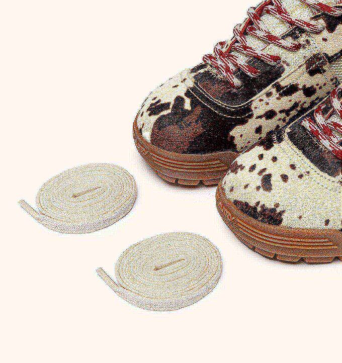 MALGA IN MARSHMALLOW AND BROWN PONY HAIR EFFECT