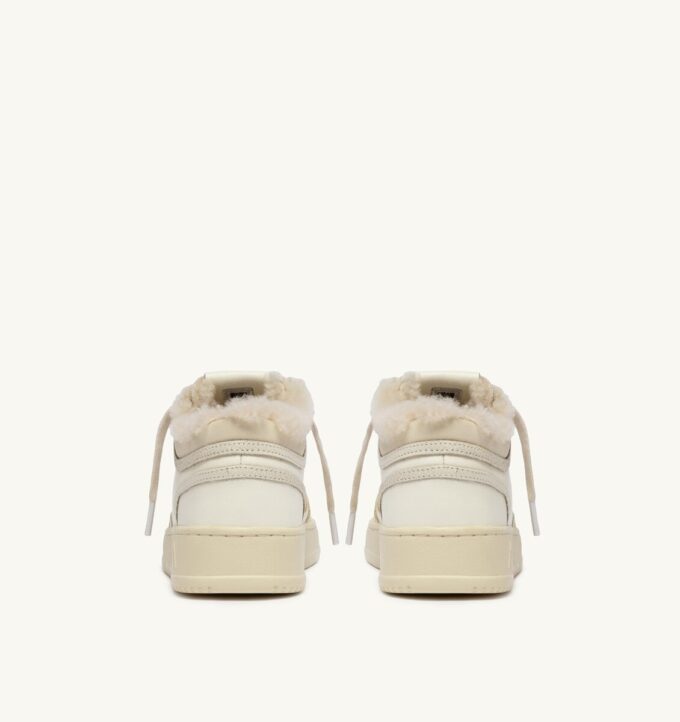 MED-WAY SNEAKERS IN LEATHER AND SHEARLING COLOR WHITE AND MARSHMALLOW
