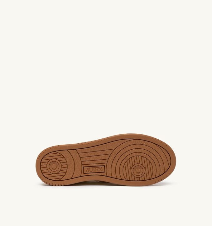 MED-WAY SNEAKERS IN LEATHER COLOR MARSHMALLOW AND BROWN SUGAR