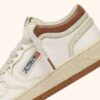 MED-WAY SNEAKERS IN LEATHER COLOR MARSHMALLOW AND BROWN SUGAR