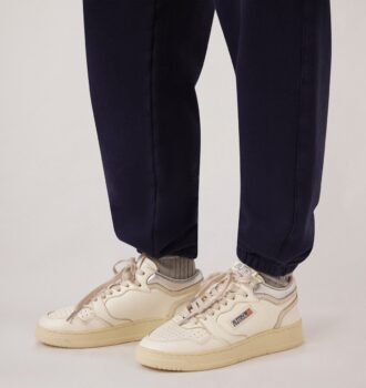 MED-WAY SNEAKERS IN LEATHER COLOR MARSHMALLOW AND SILVER