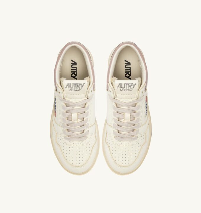 MED-WAY SNEAKERS IN LEATHER COLOR MARSHMALLOW AND ZEPHYR