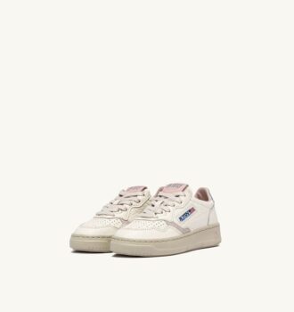 MEDALIST KIDS LOW SNEAKERS IN LEATHER COLOR SAND AND CREOLE PINK
