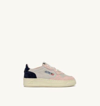 MEDALIST KIDS LOW SNEAKERS IN SUEDE COLOR ATLANTIC WHITE AND ROSEMARY