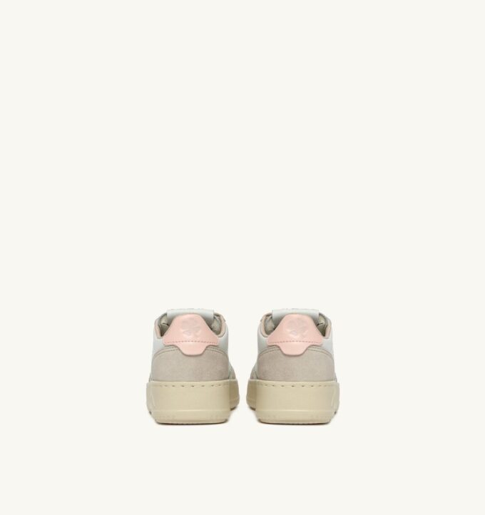 MEDALIST KIDS LOW SNEAKERS IN WHITE AND CREOLE PINK SUEDE