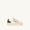MEDALIST KIDS LOW SNEAKERS IN WHITE BROWN AND PINK LEATHER MEDALIST KIDS LOW SNEAKERS IN WHITE BROWN AND PINK LEATHER