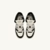 MEDALIST KIDS MID SNEAKERS IN WHITE BLACK AND BLUE LEATHER