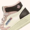 MEDALIST KIDS MID SNEAKERS IN WHITE BROWN AND PINK LEATHER MEDALIST KIDS MID SNEAKERS IN WHITE BROWN AND PINK LEATHER