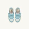 MEDALIST KIDSTRIPES LOW BICOLOR SNEAKERS IN WHITE AND ACQUATIC LEATHER