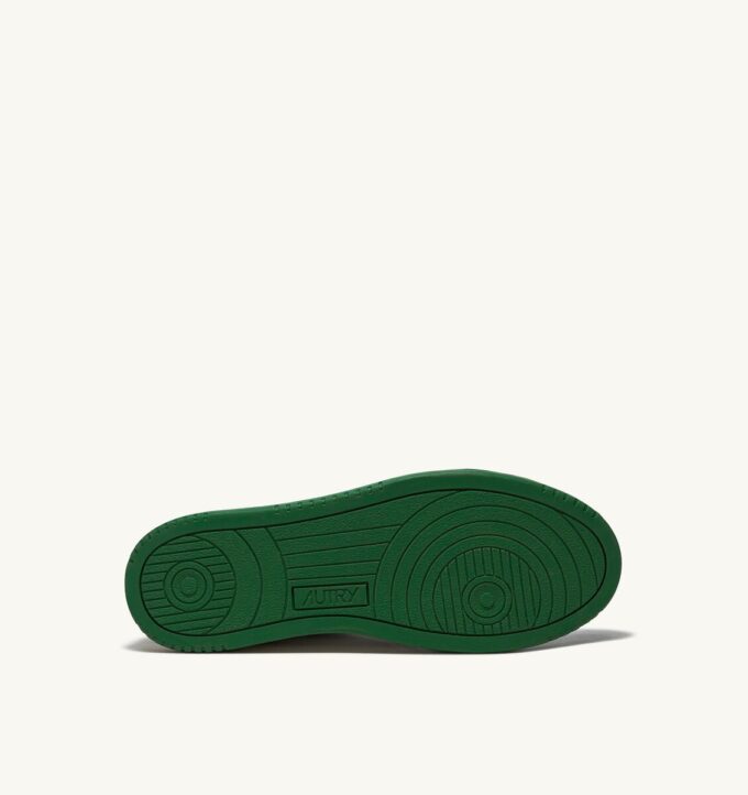 MEDALIST LOW BICOLOR SNEAKERS IN WHITE AND GREEN LEATHER