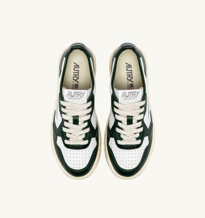 MEDALIST LOW BICOLOR SNEAKERS IN WHITE AND MOUNTAIN LEATHER MEDALIST LOW BICOLOR SNEAKERS IN WHITE AND MOUNTAIN LEATHER