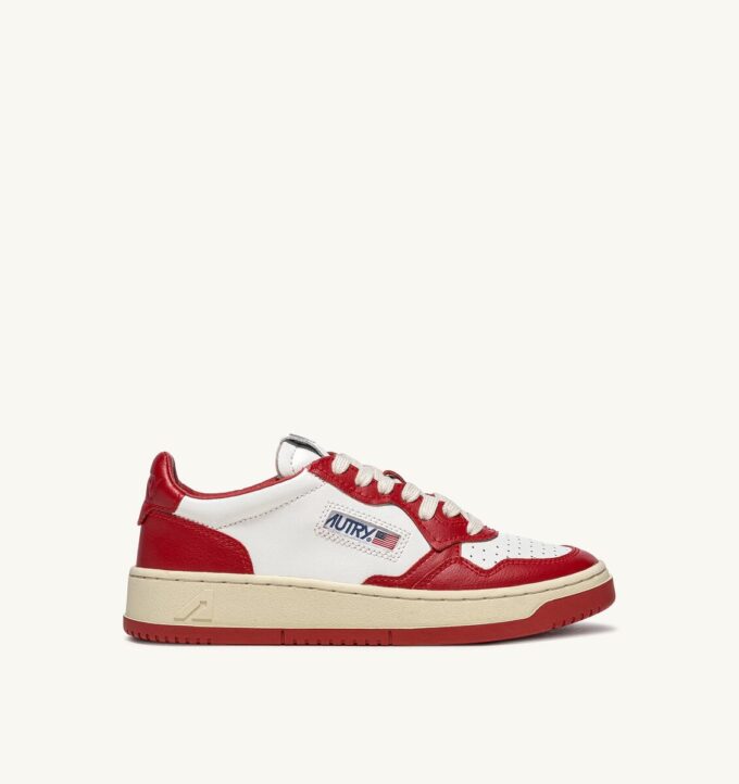 MEDALIST LOW BICOLOR SNEAKERS IN WHITE AND RED LEATHER MEDALIST LOW BICOLOR SNEAKERS IN WHITE AND RED LEATHER