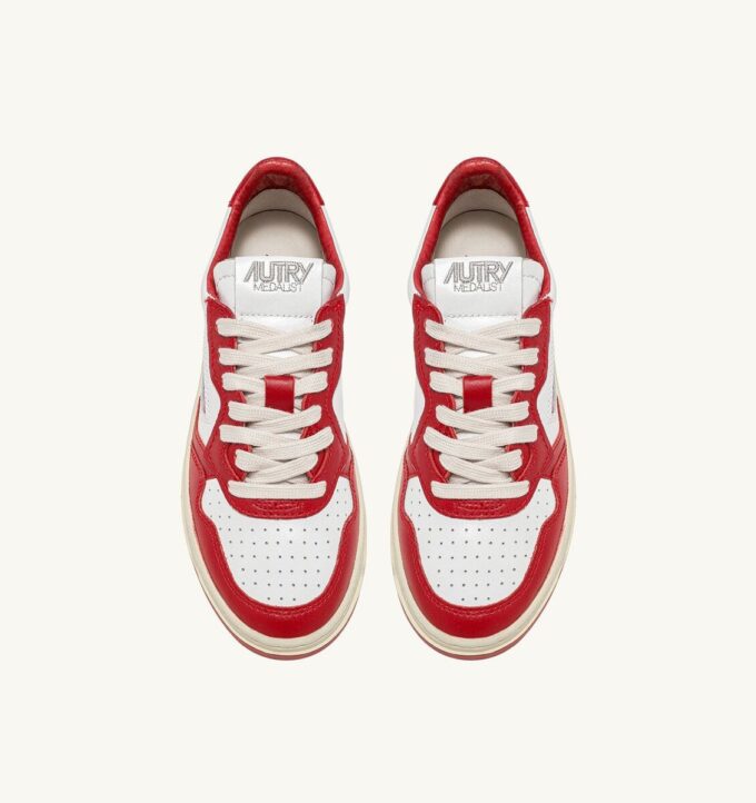 MEDALIST LOW BICOLOR SNEAKERS IN WHITE AND RED LEATHER MEDALIST LOW BICOLOR SNEAKERS IN WHITE AND RED LEATHER
