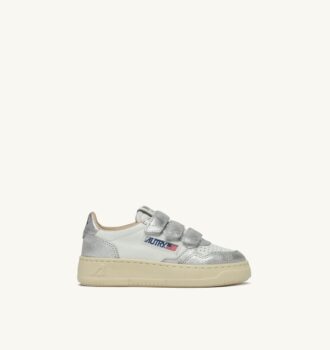 MEDALIST LOW KIDSTRIPES SNEAKERS BICOLOR IN LEATHER COLOR WHITE AND SILVER MEDALIST LOW KIDSTRIPES SNEAKERS BICOLOR IN LEATHER COLOR WHITE AND SILVER