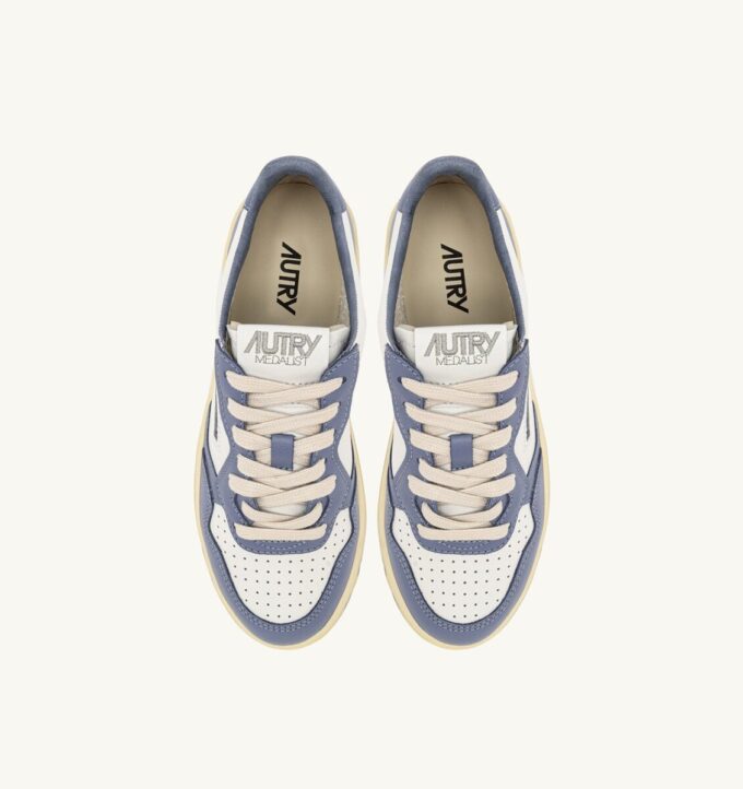 MEDALIST LOW SNEAKERS BICOLOR IN WHITE AND TEMPEST LEATHER MEDALIST LOW SNEAKERS BICOLOR IN WHITE AND TEMPEST LEATHER