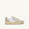 MEDALIST LOW SNEAKERS BICOLOR IN WHITE AND TIDAL FOAM LEATHER MEDALIST LOW SNEAKERS BICOLOR IN WHITE AND TIDAL FOAM LEATHER