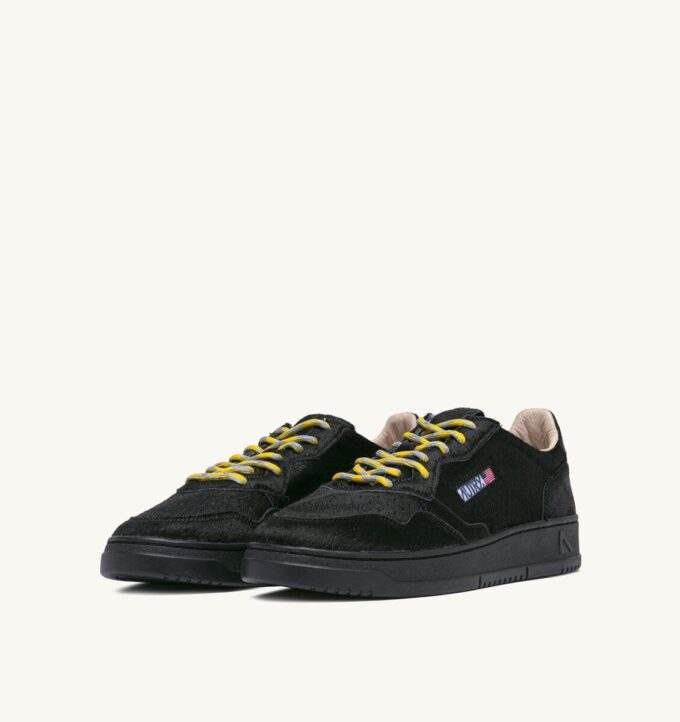 MEDALIST LOW SNEAKERS IN BLACK PONY HAIR EFFECT