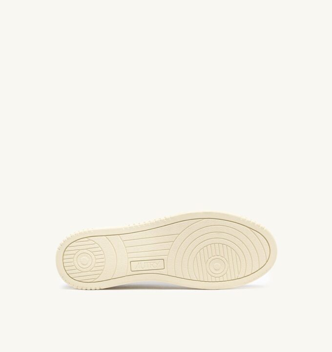 MEDALIST LOW SNEAKERS IN LEATHER AND SUEDE COLOR WHITE AND COVERT GREEN WITH LETTERING