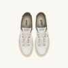 MEDALIST LOW SNEAKERS IN LEATHER AND SUEDE COLOR WHITE AND COVERT GREEN WITH LETTERING