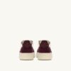 MEDALIST LOW SNEAKERS IN LEATHER MARSHMALLOW AND AMARONE GLITTER