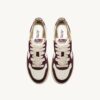 MEDALIST LOW SNEAKERS IN LEATHER MARSHMALLOW AND AMARONE GLITTER