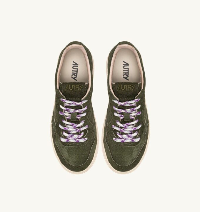MEDALIST LOW SNEAKERS IN MILITARY GREEN PONY HAIR EFFECT MEDALIST LOW SNEAKERS IN MILITARY GREEN PONY HAIR EFFECT