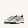 MEDALIST LOW SNEAKERS IN SILVER AND BOTTLE METALIZED LEATHER