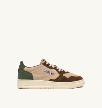 MEDALIST LOW SNEAKERS IN TRICOLOR LAND AND CAPER SUEDE