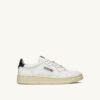 MEDALIST LOW SNEAKERS IN WHITE AND BLACK LEATHER