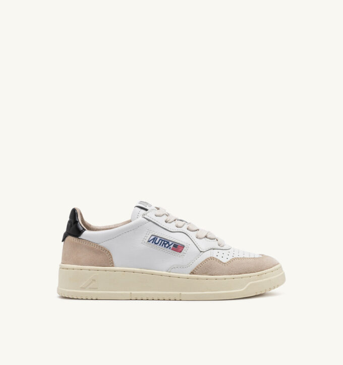 MEDALIST LOW SNEAKERS IN WHITE AND BLACK LEATHER AND BEIGE SUEDE MEDALIST LOW SNEAKERS IN WHITE AND BLACK LEATHER AND BEIGE SUEDE