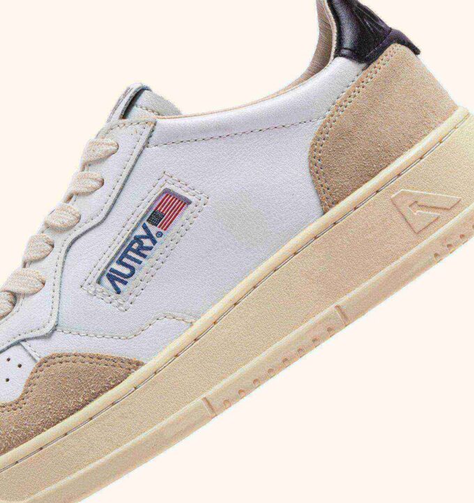 MEDALIST LOW SNEAKERS IN WHITE AND BLACK LEATHER AND BEIGE SUEDE MEDALIST LOW SNEAKERS IN WHITE AND BLACK LEATHER AND BEIGE SUEDE