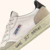 MEDALIST LOW SNEAKERS IN WHITE AND BLACK LEATHER AND SUEDE WITH LETTERING