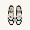 MEDALIST LOW SNEAKERS IN WHITE AND BLACK LEATHER WITH LETTERING