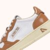MEDALIST LOW SNEAKERS IN WHITE AND BROWN SUGAR LEATHER