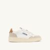 MEDALIST LOW SNEAKERS IN WHITE AND BROWN SUGAR SUEDE AND LEATHER