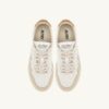 MEDALIST LOW SNEAKERS IN WHITE AND BROWN SUGAR SUEDE AND LEATHER