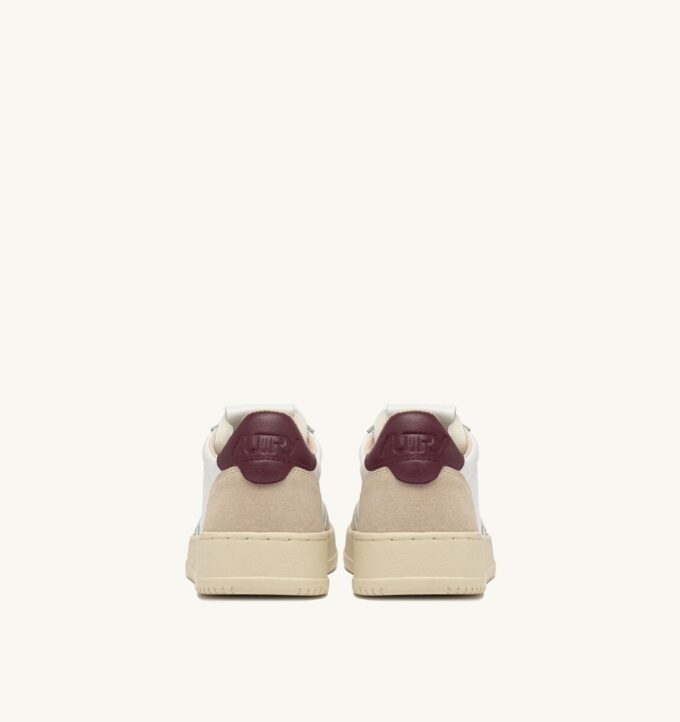 MEDALIST LOW SNEAKERS IN WHITE AND BURGUNDY SUEDE AND LEATHER