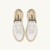 MEDALIST LOW SNEAKERS IN WHITE AND COVERT GREEN LEATHER SUEDE