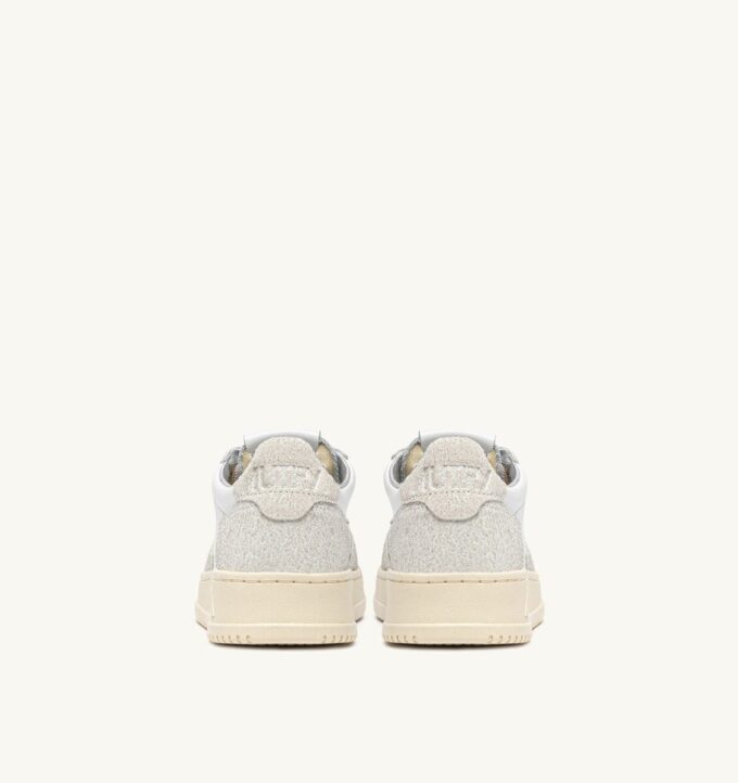 MEDALIST LOW SNEAKERS IN WHITE AND GLITTER LEATHER