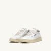 MEDALIST LOW SNEAKERS IN WHITE AND GOLD LEATHER