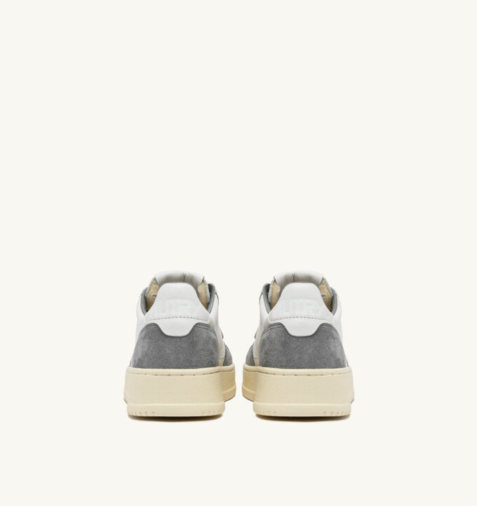 MEDALIST LOW SNEAKERS IN WHITE AND GRAY LEATHER AND SUEDE