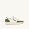 MEDALIST LOW SNEAKERS IN WHITE AND MILITARY LEATHER SUEDE