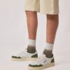 MEDALIST LOW SNEAKERS IN WHITE AND MILITARY LEATHER SUEDE