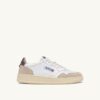 MEDALIST LOW SNEAKERS IN WHITE AND MOREL SUEDE AND LEATHER