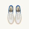 MEDALIST LOW SNEAKERS IN WHITE AND PALACE BLUE LEATHER AND SUEDE WITH LETTERING MEDALIST LOW SNEAKERS IN WHITE AND PALACE BLUE LEATHER AND SUEDE WITH LETTERING