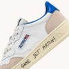 MEDALIST LOW SNEAKERS IN WHITE AND PALACE BLUE LEATHER AND SUEDE WITH LETTERING MEDALIST LOW SNEAKERS IN WHITE AND PALACE BLUE LEATHER AND SUEDE WITH LETTERING
