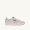 MEDALIST LOW SNEAKERS IN WHITE AND PINK TINT SCRAPED EFFECT SUEDE